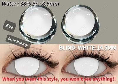 Blind White   Weiße Kontaktlinsen   Anime Cosplay Halloween Horror  12 Monate