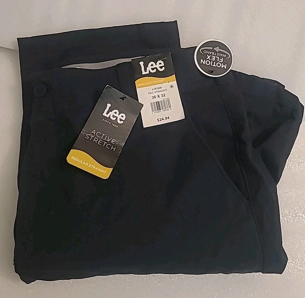 Lee Men’s Active Stretch Regular Straight Black Pants