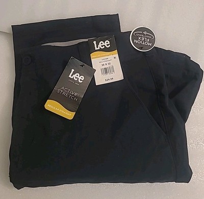 Lee Men s Active Stretch Regular Straight Black Pants 