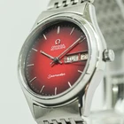 OH Serviced *NEAR MINT* Vintage 1984 OMEGA Seamaster Cal.1020 Auto Red 33mm Men