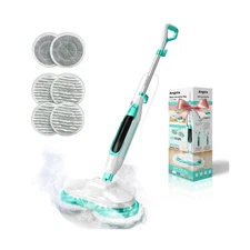 Scrubbing Steam Mop with Rotating Mop Pads, All-in-One Hard Floor Cleaner wit...