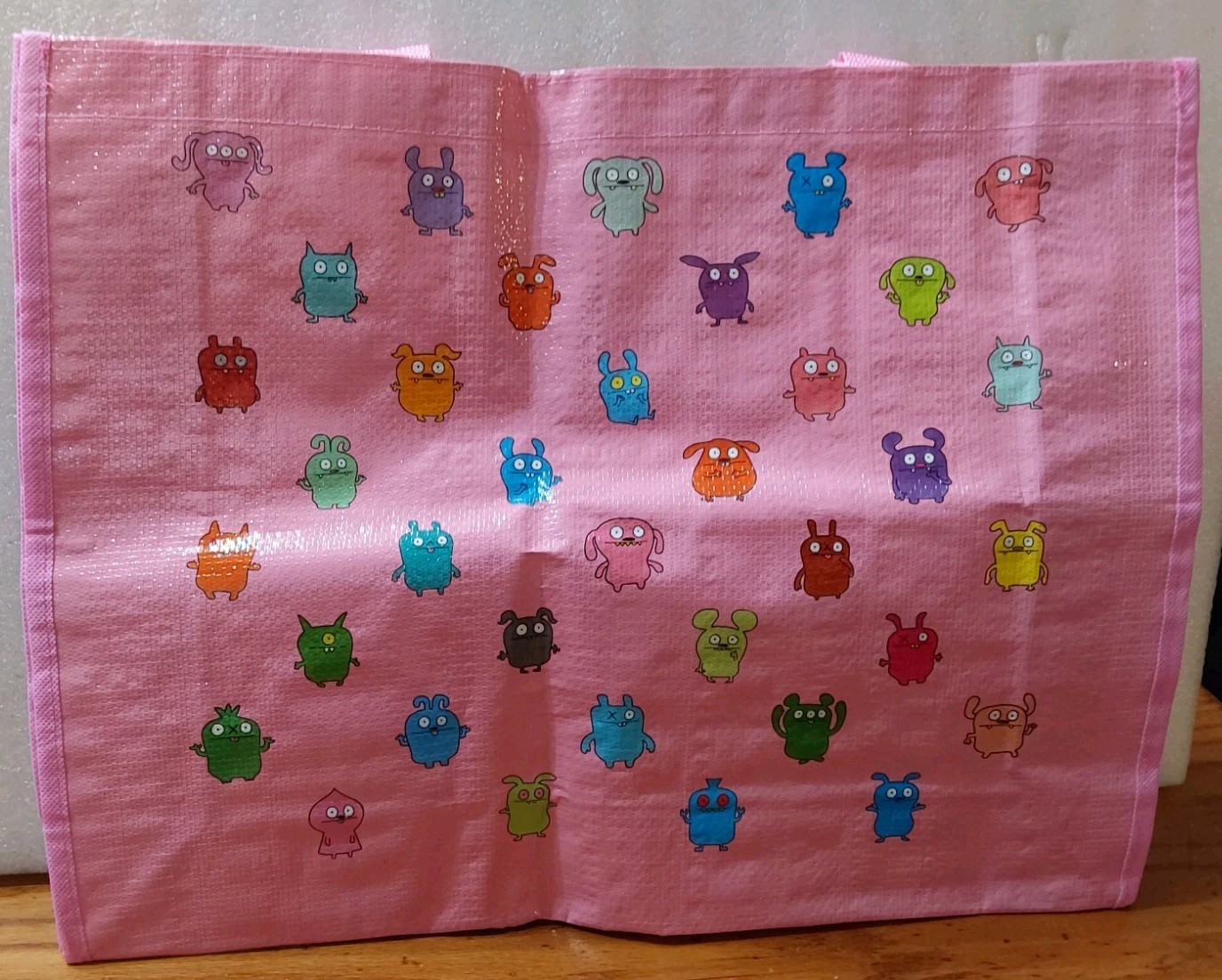 Ugly Doll Trunko Reusable Shopping Tote Bag Pink 18x14 All Over Monsters 2011