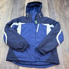 LL Bean TEK Waterproof Jacket Womens Large Blue White Ski Parka 264924 NWT