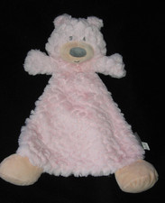 Demdaco Pink Bear Security Blanket Baby Lovey Plush Rattle