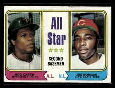 1974 Topps #333 All-Star Second Basemen (Rod Carew / Joe Morgan)