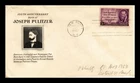 DR JIM STAMPS US COVER JOSEPH PULITZER 100TH ANNIVERSARY FDC GRIMSLAND CACHET