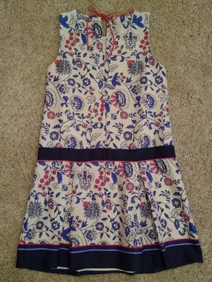 Floral Dress Ann Taylor LOFT Dress Drop Waist 20s Inspired Pink Blue Dress XS S