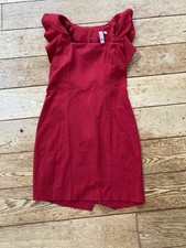 Vintage Y2K 90s Cherry Red Evening Bodycon Elegant Dress Size 8