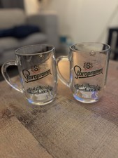 2x Staropramen Pint 20oz Heavy Toughened Glass Tankard  M22 New