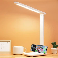 Dimmable LED Desk Lamp with USB Charger and Eye Protection for Home Office