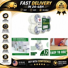 HERKKA Clear Packing Tape - 12 Rolls Heavy Duty Packaging Tape 1.88" x 65 Yards