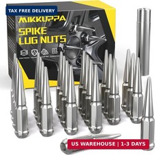 MIKKUPPA M14x1.5 Spike Lug Nuts, 24PCS Chrome Wheel Spiked Lug Nuts, Cone/Conica