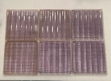 6 Luxfer Wave 1800s Transom Prism Glass Tiles Vtg Frank Lloyd Wright 4”x4”