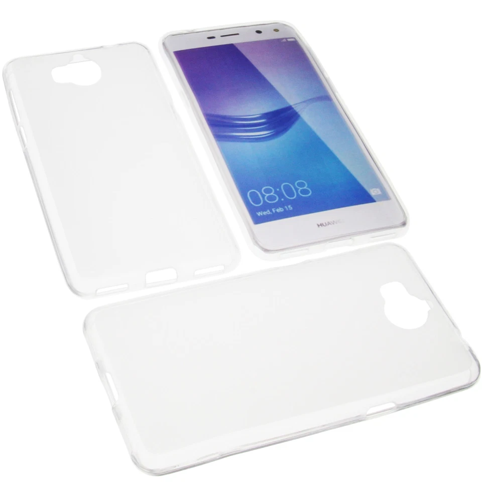 Tasche für Huawei Y5 2017 Handytasche Schutz Hülle TPU Gummi Case Transparent - Bild 1 von 4