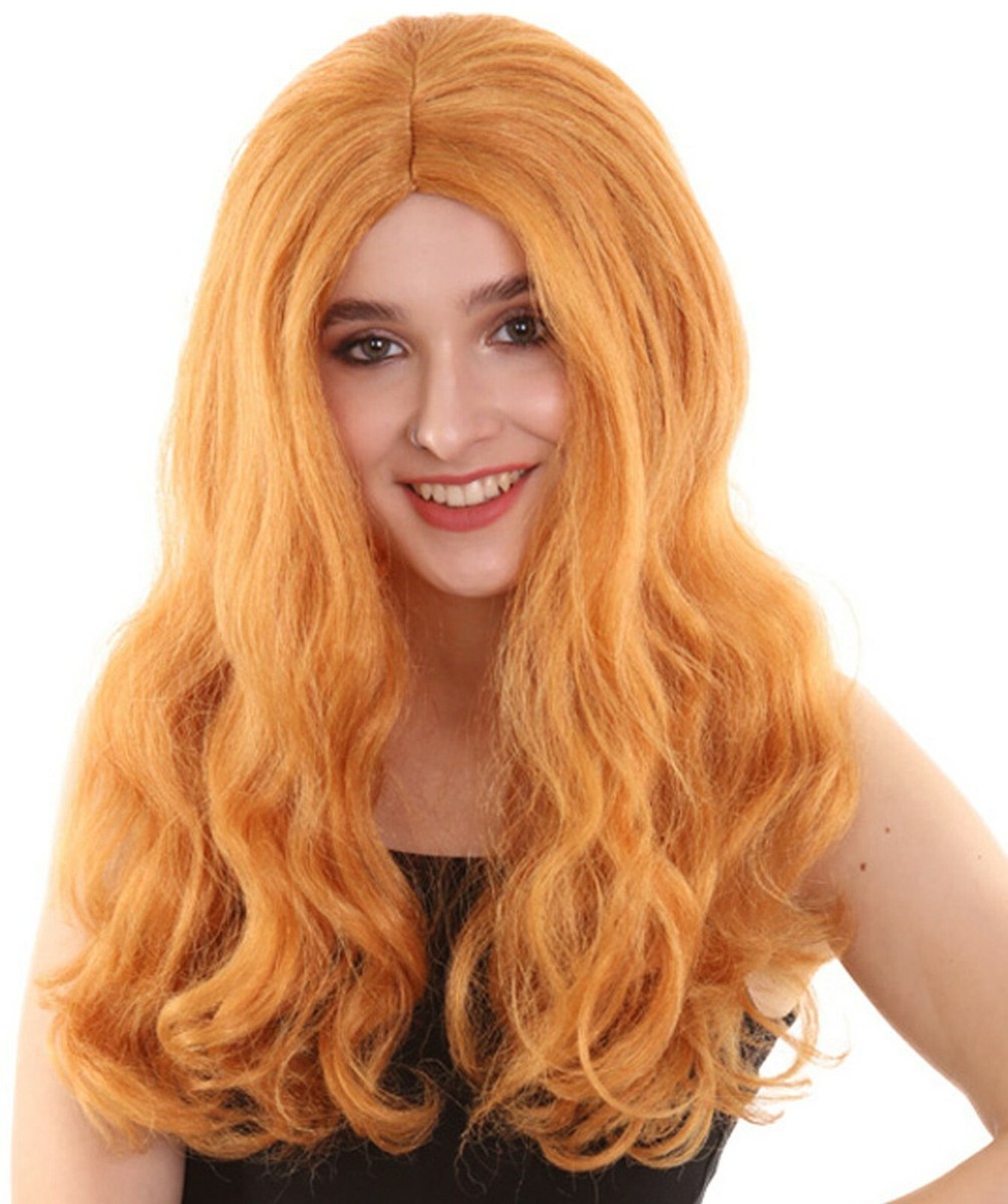 Velma | Women's Orange Color Wavy Medium Length Trendy Velma Wig