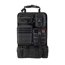 Universal Tactical Vehicle Seat Back Organizer with 5 Detachable Molle Pouch