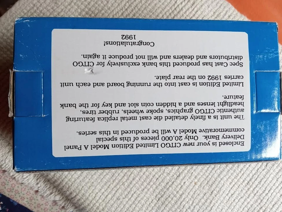 CITGO PETROLEUM #3 LIMITED EDITION FORD MODEL A DELIVERY TRUCK BANK 1:25  #2514 Foto 4 de 4