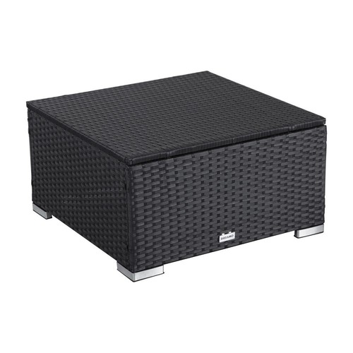 Outdoor wicker ottoman in Black - Picture 2 of 5