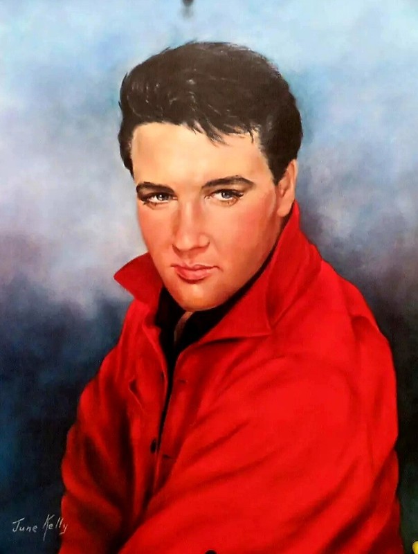 ELVIS PRESLEY P AINTING   Given to Fan EX CONDITION