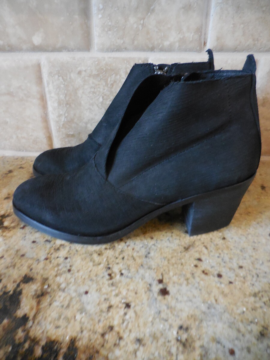 Eileen Fisher Murphy Bootie Black Intaglio Nubuck Leather Zip Zip Zip Ankle Boot NEW 7.5 4de186 Eileen Fisher Murphy Bootie Black Intaglio Nubuck Leather Zip Zip Zip Ankle Boot NEW 7.5 4de186