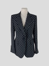Carolina Herrera Black & White Polkadot Jacket Size Uk12/us8