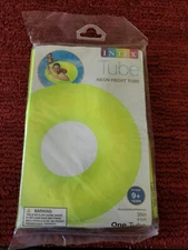 INFLATABLE Swimming Pool NEON FROST YELLOW TUBE RING 36" NEW