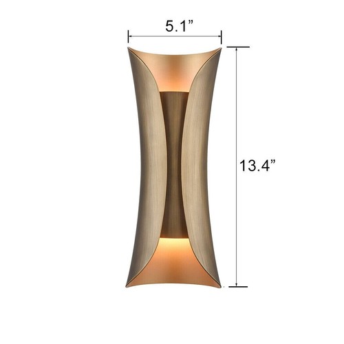 Modern Wall Sconce 2-Light Vintage Brushed Brass Wall Lamp Bath Wall Mounted - 第 2/8 張圖片
