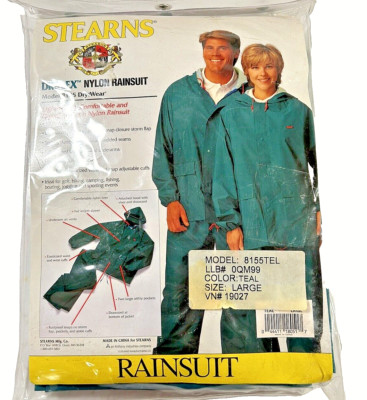Stearns Rain Jammer Rain Suit NEW in Package size Large