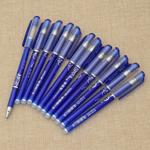 12pcs 0.5mm Erasable Pen Magic Gel Pen School Office Supplies Stationery Blue