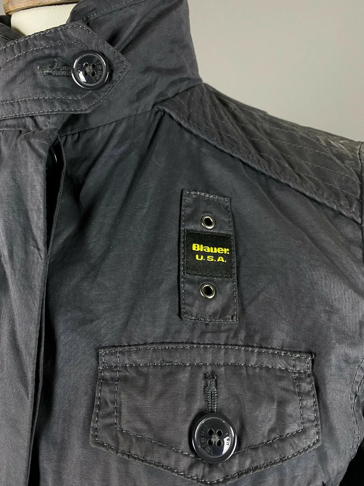 Chaqueta de nailon multibolsillo con botones negra talla S azul EE. UU. para dama Foto 4 de 4