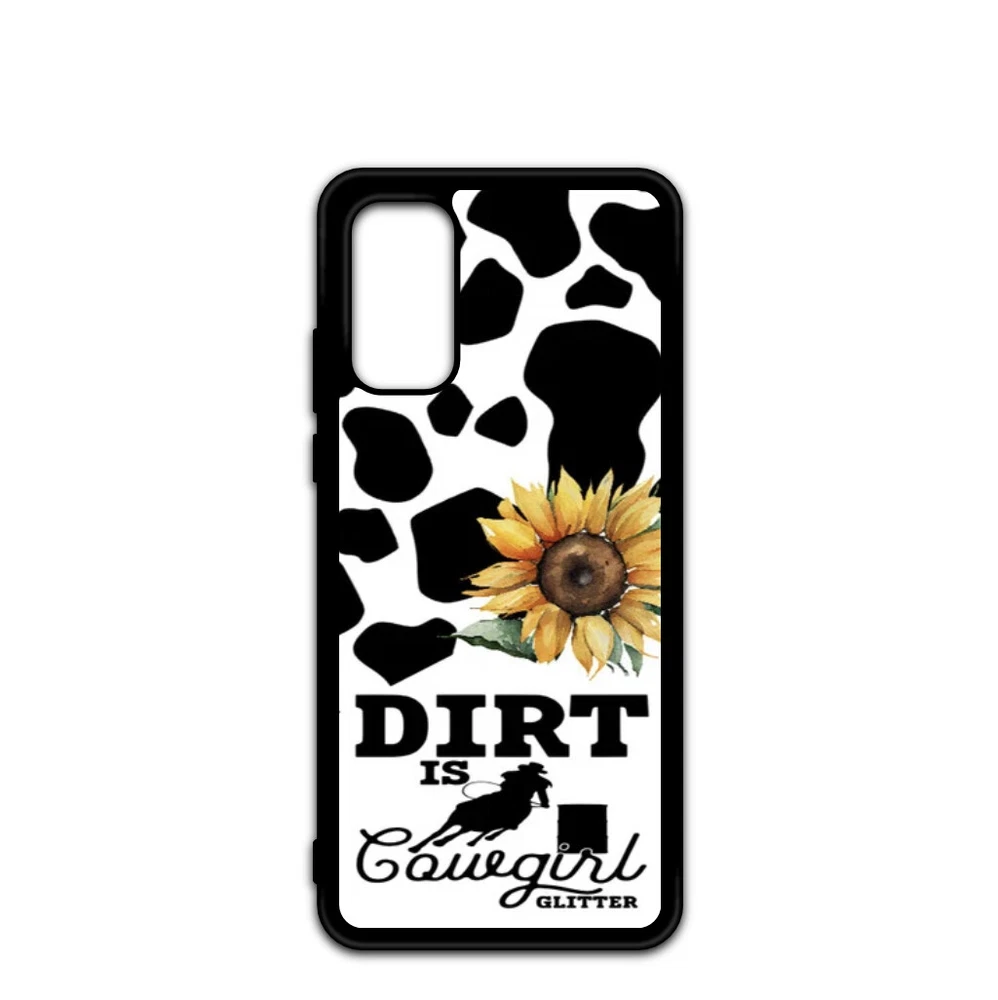 Phone Case for Galaxy S20 S21 S22 S23 Ultra Cow Print Barrel Racing Cowgirl Case