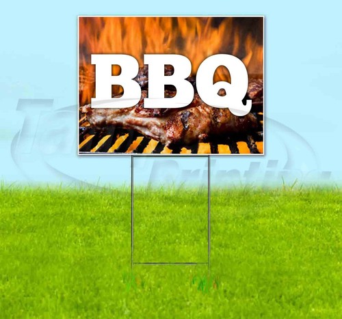 BBQ 18x24 Yard Sign Corrugated Plastic Bandit Lawn Business USA | eBay