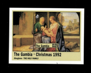 VINTAGE CLASSICS - Gambia 1992 - Christmas Souvenir Stamp Sheet Scott #1326 MNH