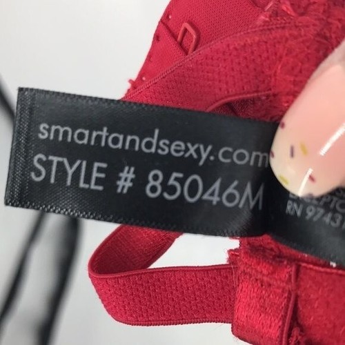 Sujetador push up con aros de encaje inteligente y sexy 85046 rojo 32 C nuevo - Imagen 5 de 8