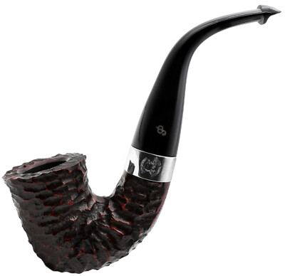 Peterson Sherlock Holmes Rustic 'Original' 9mm Filter Silver Mounted Briar Pfeife