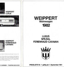 WEIPPERT 1982      -   PREISLISTE  - WOHNWAGEN PROSPEKT -CAMPING