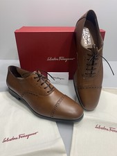 Salvatore Ferragamo Riley Pebbled Cap Toe Oxfords, Size 11.5 E