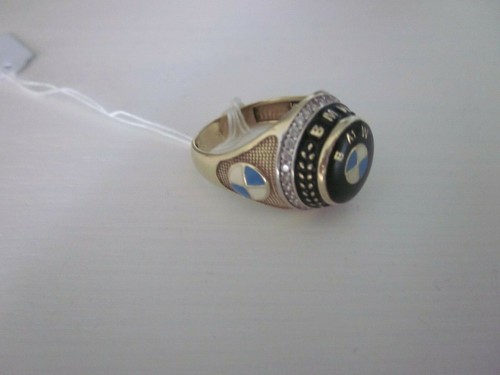 BMW Ring Gold massiv 585 7,6g Große 20,5mm, 8mm Diameter des schw. Kreises Top! - Bild 9 von 12
