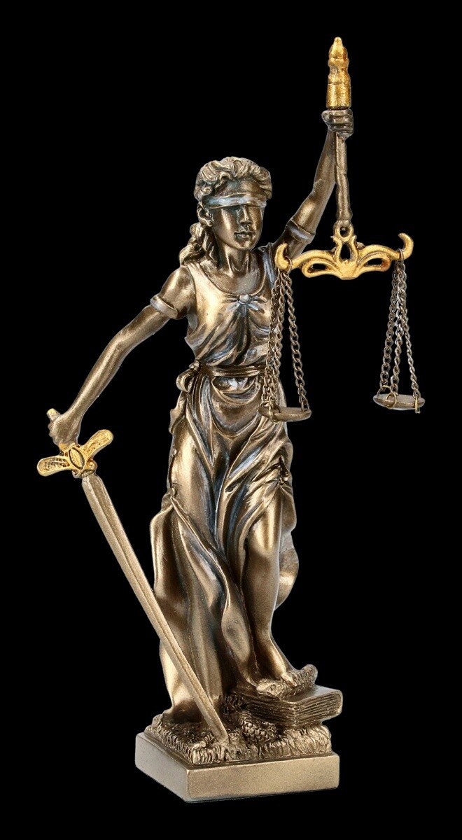 Justitia Figure - Goddess of Justice - Veronese Greek Deity Decorative Statue