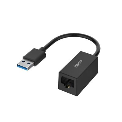 Hama Netzwerk Adapter USB-A auf LAN R45 Gigabit Ethernet für PC Tablet MacBook