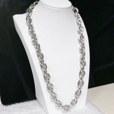 15mm Heavy Huge Mens 316L Stainless Steel Silver Big O Link Chain Necklace