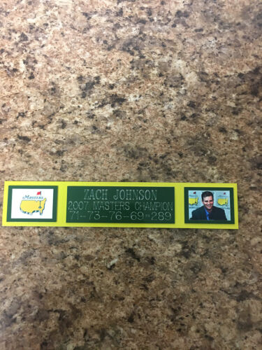 ZACH JOHNSON (MASTERS CHAMP) NAMEPLATE FOR SIGNED BALL DISPLAY/PHOTO DISPLAY - Picture 1 of 1