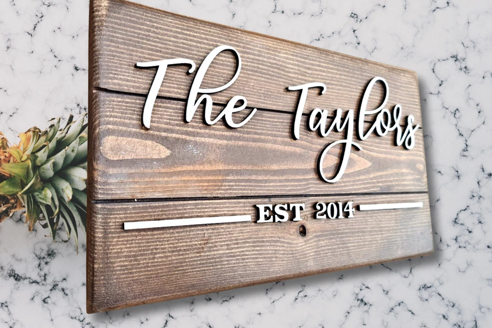 Family Last Name Sign for Personalized Wedding Gift - Pallet Sign Style home - Image 4 of 4