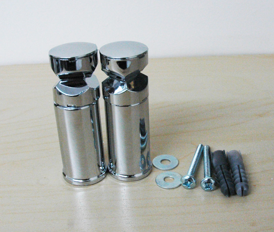 Two Single UNIVERSAL Chrome brackets for towel RAIL radiator Flat Or