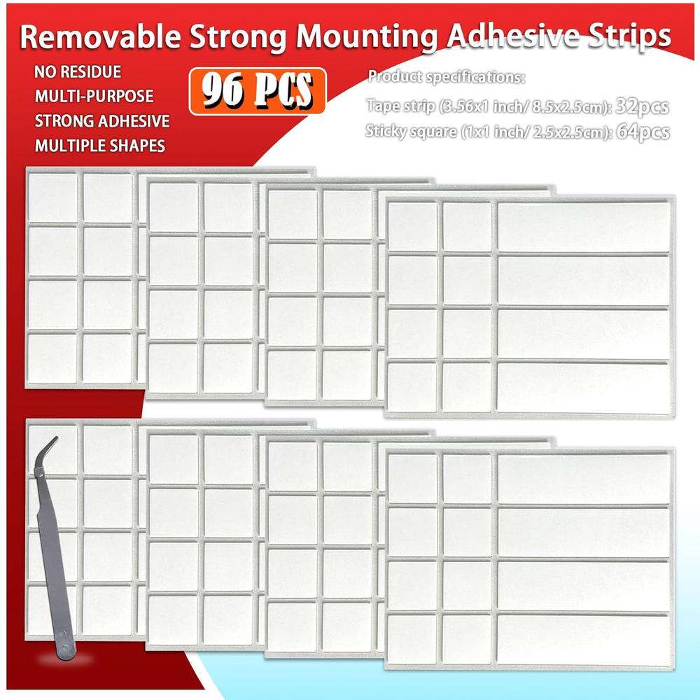 Double Sided Tape for Walls, Hanging Picture Poster Decorations, Removable Stron