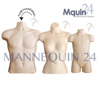3 Flesh Mannequin Torsos -set Of Male Female Child Hanging Body Forms +3 Hangers 3 Flesh Mannequin Torsos -set Of Male Female Child Hanging Body Forms +3 Hangers