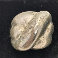 Vintage Mexico 925 Sterling SIlver Unique Domed Design Ring  sz 6.5
