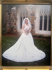 Michaelangelo Davids Bridal Halter Wedding Dress Size 6 AND VEIL