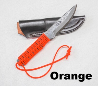Full Tang Outdoor Forged Knife Paracord Handle w/Leather Sheath