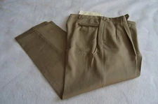 Corbin Men's Beige Solid Dress Pants 36X30 Wool